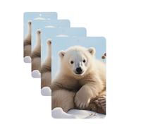 4 Pcs Car Air Fresheners Decorative Car Air Freshener Card Long Lasting Hanging Fragrance Scented cute polar bear animals Car Aromatherapy Tablets Rearview Mirror Pendant for Men Women