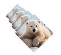 4 Pcs Car Air Fresheners Decorative Car Air Freshener Card Long Lasting Hanging Fragrance Scented cute polar bear animals Car Aromatherapy Tablets Rearview Mirror Pendant for Men Women