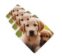 4 Pcs Car Air Fresheners Decorative Car Air Freshener Card Long Lasting Hanging Fragrance Scented Cute Golden Retriever Puppy Car Aromatherapy Tablets Rearview Mirror Pendant for Men Women