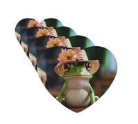 4 Pcs Car Air Fresheners Decorative Car Air Freshener Card Long Lasting Hanging Fragrance Scented Cute Frog in Hat Car Aromatherapy Tablets Rearview Mirror Pendant for Men Women