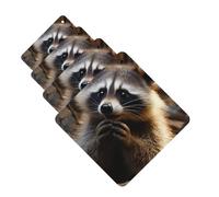 4 Pcs Car Air Fresheners Decorative Car Air Freshener Card Long Lasting Hanging Fragrance Scented Cute Raccoon Car Aromatherapy Tablets Rearview Mirror Pendant for Men Women