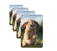 4 Pcs Car Air Fresheners Decorative Car Air Freshener Card Long Lasting Hanging Fragrance Scented Cute Funny Rabbit Car Aromatherapy Tablets Rearview Mirror Pendant for Men Women