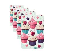 4 Pcs Car Air Fresheners Decorative Car Air Freshener Card Long Lasting Hanging Fragrance Scented Cupcake Candy Hearts Sweet Car Aromatherapy Tablets Rearview Mirror Pendant for Men Women