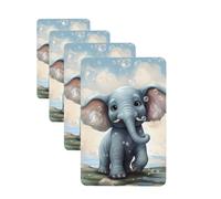 4 Pcs Car Air Fresheners Decorative Car Air Freshener Card Long Lasting Hanging Fragrance Scented Cute Elephant Play Bubbles Car Aromatherapy Tablets Rearview Mirror Pendant for Men Women