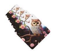 4 Pcs Car Air Fresheners Decorative Car Air Freshener Card Long Lasting Hanging Fragrance Scented Cute Owl Tree Flowers and Squirrel Car Aromatherapy Tablets Rearview Mirror Pendant for Men Women