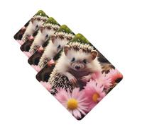 4 Pcs Car Air Fresheners Decorative Car Air Freshener Card Long Lasting Hanging Fragrance Scented Cute Hedgehog in Flowers Car Aromatherapy Tablets Rearview Mirror Pendant for Men Women