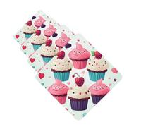 4 Pcs Car Air Fresheners Decorative Car Air Freshener Card Long Lasting Hanging Fragrance Scented Cupcake Candy Hearts Sweet Car Aromatherapy Tablets Rearview Mirror Pendant for Men Women