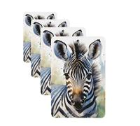 4 Pcs Car Air Fresheners Decorative Car Air Freshener Card Long Lasting Hanging Fragrance Scented Cute Zebra Watercolor Car Aromatherapy Tablets Rearview Mirror Pendant for Men Women