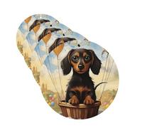 4 Pcs Car Air Fresheners Decorative Car Air Freshener Card Long Lasting Hanging Fragrance Scented Dachshund Hot Air Balloon Car Aromatherapy Tablets Rearview Mirror Pendant for Men Women