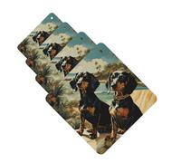 4 Pcs Car Air Fresheners Decorative Car Air Freshener Card Long Lasting Hanging Fragrance Scented Dachshund Dog Bento Car Aromatherapy Tablets Rearview Mirror Pendant for Men Women
