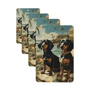 4 Pcs Car Air Fresheners Decorative Car Air Freshener Card Long Lasting Hanging Fragrance Scented Dachshund Dog Bento Car Aromatherapy Tablets Rearview Mirror Pendant for Men Women