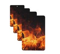 4 Pcs Car Air Fresheners Decorative Car Air Freshener Card Long Lasting Hanging Fragrance Scented Dancing Fire Car Aromatherapy Tablets Rearview Mirror Pendant for Men Women