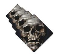 4 Pcs Car Air Fresheners Decorative Car Air Freshener Card Long Lasting Hanging Fragrance Scented Death Skull Car Aromatherapy Tablets Rearview Mirror Pendant for Men Women