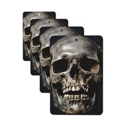 4 Pcs Car Air Fresheners Decorative Car Air Freshener Card Long Lasting Hanging Fragrance Scented Death Skull Car Aromatherapy Tablets Rearview Mirror Pendant for Men Women