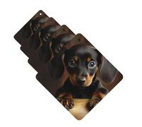4 Pcs Car Air Fresheners Decorative Car Air Freshener Card Long Lasting Hanging Fragrance Scented Dog Dachshund Car Aromatherapy Tablets Rearview Mirror Pendant for Men Women