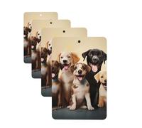 4 Pcs Car Air Fresheners Decorative Car Air Freshener Card Long Lasting Hanging Fragrance Scented Dogs Happy Party Car Aromatherapy Tablets Rearview Mirror Pendant for Men Women
