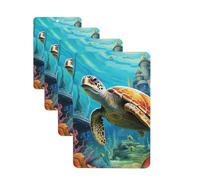 4 Pcs Car Air Fresheners Decorative Car Air Freshener Card Long Lasting Hanging Fragrance Scented Dolphins Sea Turtle Coral Reef Car Aromatherapy Tablets Rearview Mirror Pendant for Men Women