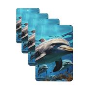 4 Pcs Car Air Fresheners Decorative Car Air Freshener Card Long Lasting Hanging Fragrance Scented Dolphins Car Aromatherapy Tablets Rearview Mirror Pendant for Men Women