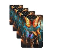 4 Pcs Car Air Fresheners Decorative Car Air Freshener Card Long Lasting Hanging Fragrance Scented Dream Catcher Butterfly Car Aromatherapy Tablets Rearview Mirror Pendant for Men Women