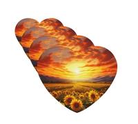 4 Pcs Car Air Fresheners Decorative Car Air Freshener Card Long Lasting Hanging Fragrance Scented Dreamlike Sunset Of A Sunflower Field Car Aromatherapy Tablets Rearview Mirror Pendant for Men Women