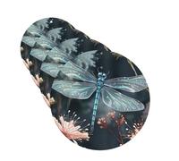 4 Pcs Car Air Fresheners Decorative Car Air Freshener Card Long Lasting Hanging Fragrance Scented Dragonfly Flower Car Aromatherapy Tablets Rearview Mirror Pendant for Men Women