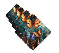 4 Pcs Car Air Fresheners Decorative Car Air Freshener Card Long Lasting Hanging Fragrance Scented Dream Catcher Butterfly Car Aromatherapy Tablets Rearview Mirror Pendant for Men Women