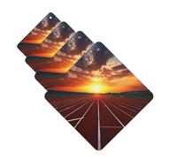 4 Pcs Car Air Fresheners Decorative Car Air Freshener Card Long Lasting Hanging Fragrance Scented Dusk Running Track Car Aromatherapy Tablets Rearview Mirror Pendant for Men Women