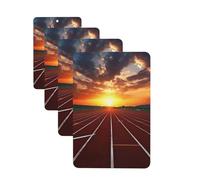 4 Pcs Car Air Fresheners Decorative Car Air Freshener Card Long Lasting Hanging Fragrance Scented Dusk Running Track Car Aromatherapy Tablets Rearview Mirror Pendant for Men Women