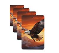 4 Pcs Car Air Fresheners Decorative Car Air Freshener Card Long Lasting Hanging Fragrance Scented Eagle flying in the sunset Car Aromatherapy Tablets Rearview Mirror Pendant for Men Women