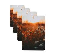 4 Pcs Car Air Fresheners Decorative Car Air Freshener Card Long Lasting Hanging Fragrance Scented Flowers in the Sunset Car Aromatherapy Tablets Rearview Mirror Pendant for Men Women