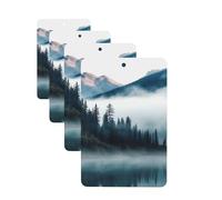 4 Pcs Car Air Fresheners Decorative Car Air Freshener Card Long Lasting Hanging Fragrance Scented Foggy Mountains Landscape Car Aromatherapy Tablets Rearview Mirror Pendant for Men Women