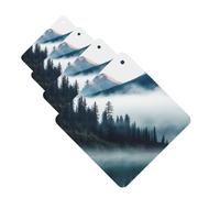 4 Pcs Car Air Fresheners Decorative Car Air Freshener Card Long Lasting Hanging Fragrance Scented Foggy Mountains Landscape Car Aromatherapy Tablets Rearview Mirror Pendant for Men Women