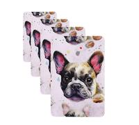 4 Pcs Car Air Fresheners Decorative Car Air Freshener Card Long Lasting Hanging Fragrance Scented French little bulldog Car Aromatherapy Tablets Rearview Mirror Pendant for Men Women