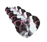 4 Pcs Car Air Fresheners Decorative Car Air Freshener Card Long Lasting Hanging Fragrance Scented French Bulldog Glasses Car Aromatherapy Tablets Rearview Mirror Pendant for Men Women