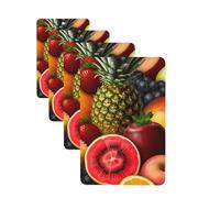 4 Pcs Car Air Fresheners Decorative Car Air Freshener Card Long Lasting Hanging Fragrance Scented Fresh Juicy Fruits Car Aromatherapy Tablets Rearview Mirror Pendant for Men Women