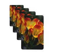 4 Pcs Car Air Fresheners Decorative Car Air Freshener Card Long Lasting Hanging Fragrance Scented Freesia Beautiful Plant Flower Car Aromatherapy Tablets Rearview Mirror Pendant for Men Women