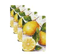 4 Pcs Car Air Fresheners Decorative Car Air Freshener Card Long Lasting Hanging Fragrance Scented Fruits Lemon Car Aromatherapy Tablets Rearview Mirror Pendant for Men Women