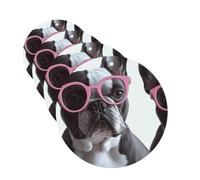 4 Pcs Car Air Fresheners Decorative Car Air Freshener Card Long Lasting Hanging Fragrance Scented French Bulldog Glasses Car Aromatherapy Tablets Rearview Mirror Pendant for Men Women