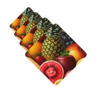 4 Pcs Car Air Fresheners Decorative Car Air Freshener Card Long Lasting Hanging Fragrance Scented Fresh Juicy Fruits Car Aromatherapy Tablets Rearview Mirror Pendant for Men Women