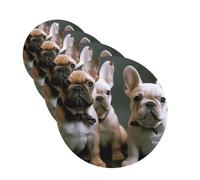 4 Pcs Car Air Fresheners Decorative Car Air Freshener Card Long Lasting Hanging Fragrance Scented French bulldog puppies Car Aromatherapy Tablets Rearview Mirror Pendant for Men Women
