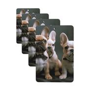 4 Pcs Car Air Fresheners Decorative Car Air Freshener Card Long Lasting Hanging Fragrance Scented French bulldog puppies Car Aromatherapy Tablets Rearview Mirror Pendant for Men Women