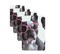 4 Pcs Car Air Fresheners Decorative Car Air Freshener Card Long Lasting Hanging Fragrance Scented French Bulldog Glasses Car Aromatherapy Tablets Rearview Mirror Pendant for Men Women