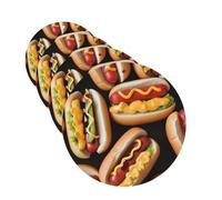 4 Pcs Car Air Fresheners Decorative Car Air Freshener Card Long Lasting Hanging Fragrance Scented Fun Food Hot Dogs Car Aromatherapy Tablets Rearview Mirror Pendant for Men Women