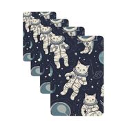 4 Pcs Car Air Fresheners Decorative Car Air Freshener Card Long Lasting Hanging Fragrance Scented Fun Cat Astronaut Car Aromatherapy Tablets Rearview Mirror Pendant for Men Women
