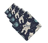 4 Pcs Car Air Fresheners Decorative Car Air Freshener Card Long Lasting Hanging Fragrance Scented Fun Cat Astronaut Car Aromatherapy Tablets Rearview Mirror Pendant for Men Women