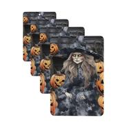 4 Pcs Car Air Fresheners Decorative Car Air Freshener Card Long Lasting Hanging Fragrance Scented Funny Halloween Decor Witch Car Aromatherapy Tablets Rearview Mirror Pendant for Men Women