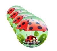 4 Pcs Car Air Fresheners Decorative Car Air Freshener Card Long Lasting Hanging Fragrance Scented Funny Ladybug Holding Umbrellas Car Aromatherapy Tablets Rearview Mirror Pendant for Men Women