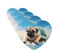 4 Pcs Car Air Fresheners Decorative Car Air Freshener Card Long Lasting Hanging Fragrance Scented Funny Turtle Pug Dog in The Sky Car Aromatherapy Tablets Rearview Mirror Pendant for Men Women