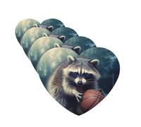 4 Pcs Car Air Fresheners Decorative Car Air Freshener Card Long Lasting Hanging Fragrance Scented Funny Raccoon Basketball Car Aromatherapy Tablets Rearview Mirror Pendant for Men Women