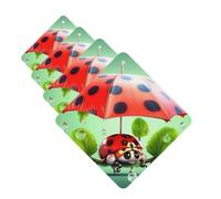 4 Pcs Car Air Fresheners Decorative Car Air Freshener Card Long Lasting Hanging Fragrance Scented Funny Ladybug Holding Umbrellas Car Aromatherapy Tablets Rearview Mirror Pendant for Men Women